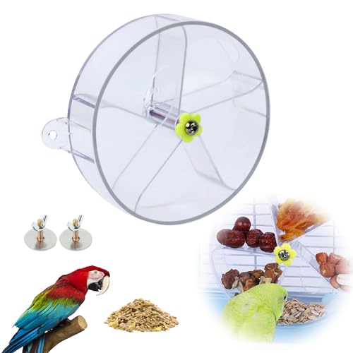 momgyaamz Juguetes Loros, Pájaros Juguete Acrílico, Juguetes Agapornis Giratorio, Bird Feeder, Masticar Juguetes Colgante, Pajaros Juguetes Intelectuales, Jaula Accesorios Transparente