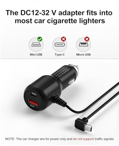 VASTHOME Mini USB Car Charger for Garmin GPS, Nuvi, Dezl, Drive (Asst/Luxe/Smart/TRK), VIRB, eTrex, RV, Zumo and Dash Cam - 20W PD | 11.5ft - Thumbnail 5