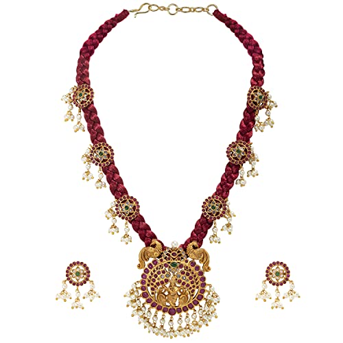 Gargantilla Kundan Señor Kishan con baño de oro mate premium