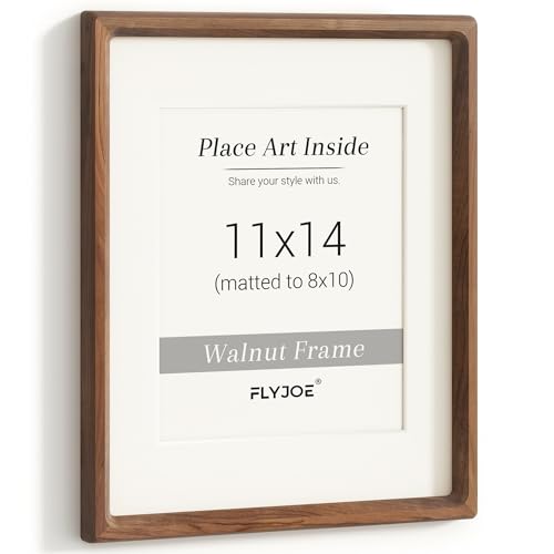 11x14 Picture Frame, USA-Sourced Natural Walnut Wood Photo Frame with Tempered Glass, Handcrafted...