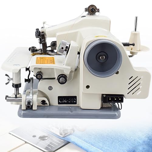 Máquina de coser de escritorio con puntada invisible, 1250 puntadas por minuto, dobladillo ajustable, relación de puntada, cuerpo de metal, ideal para puños, faldas y cortinas. Diseño portátil y com