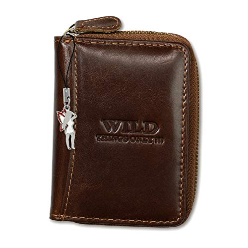 DrachenLeder D3OPJ111N D3OPJ111N - Monedero de piel para mujer y hombre, color marrón, 8 x 2 x 11 cm, marrón, small, Elegante