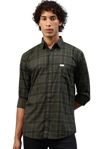 Image of Majestic Man Men Comfort Slim Fit Pure Cotton Tartan Checked Casual Shirt