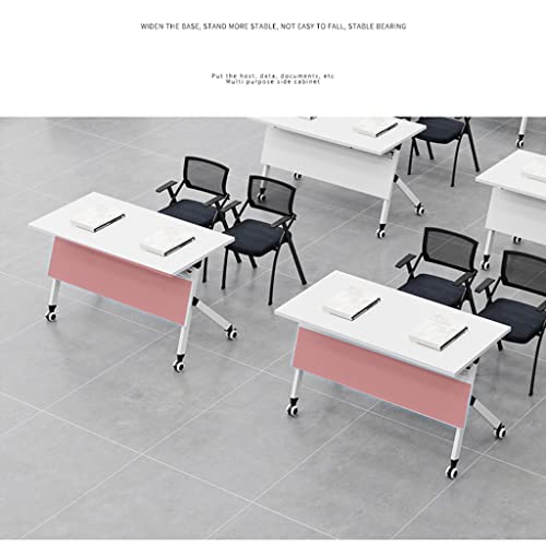 Guinjo Flip Top Mobile Training Table With Modesty And Lockable Wheels, Foldable Meeting Table For Conference Rooms,Training Rooms,Media Centers,Classrooms (Color : White, Size : 180 * 50 * 75Cm) #TOP4