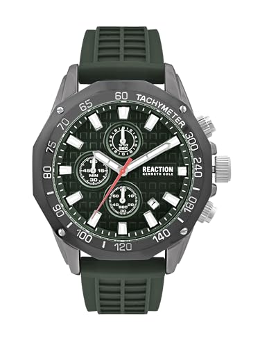 Image of Kenneth Cole Reaction Chronograph Army Green Dial Watch for Men - KRWGO0070703