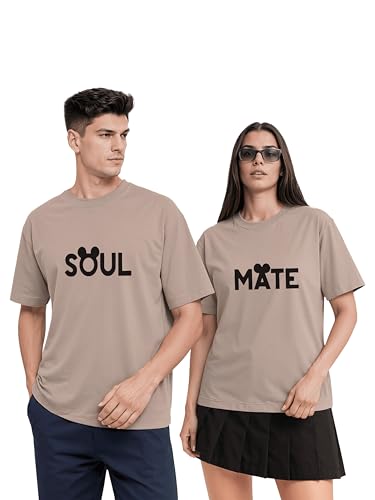 Image of Couple T-Shirts Cotton | Oversized Tshirt for Men Women Love (Set of 2 | Regular Fit | OSHS CT8)