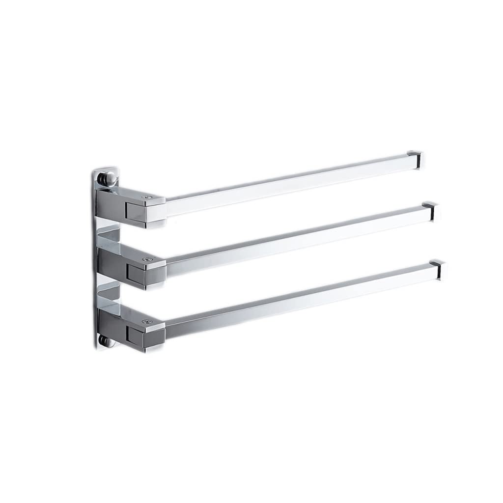 Porte-serviettes rotatif et pliable gain de place argent