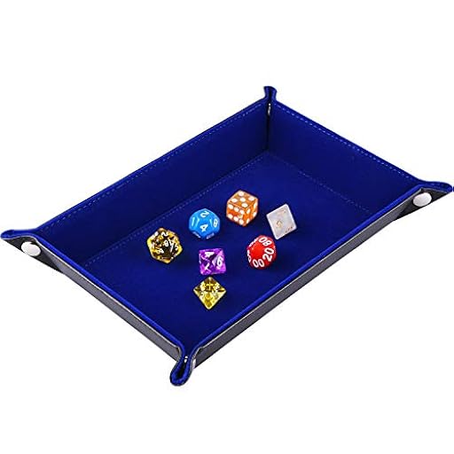 SIQUK Tablero de Dados de Doble Cara, Plegables de Cuero PU y sostenedor de Dados de Terciopelo Azul Oscuro para Mazmorras y Dragones RPG Dice Gaming D & D y Otros Juegos de Mesa | Ya disponible en tu tienda friki favorita! En mundofriki.es!
