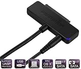 Poppstar adapter do dysku twardego z zasilaczem (USB 3.1 Gen 1 typ A), kabel USB SATA do dysków zewnętrznych (SSD, HDD, 2,5 i 3,5 cala), do Notebooków, PC, do 10Gb/s, wsparcie UASP, dł. kabla 1m