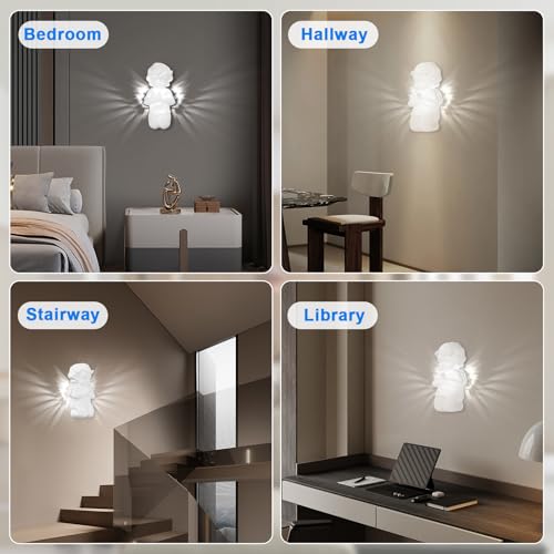 Image of 3D Printed Angel Fairy Lights - Battery & Plug-in White LED Night Lights for Bedroom & Living Room3D Printed Angel Fairy Lights - Battery & Plug-in White LED Night Lights for Bedroom & Living Room