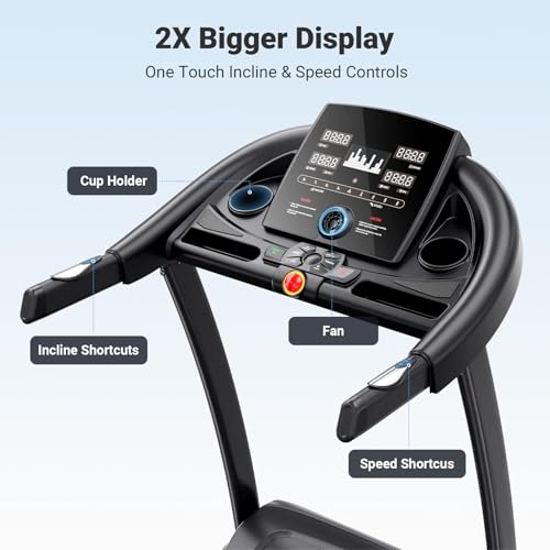 Image of THERUN Incline Treadmill, Treadmills for Running and Walking, 400 lbs Weight Capacity Folding Treadmill with 0-16% Auto Incline, Wide Belt, 4.0 HP, App, Heart Rate
