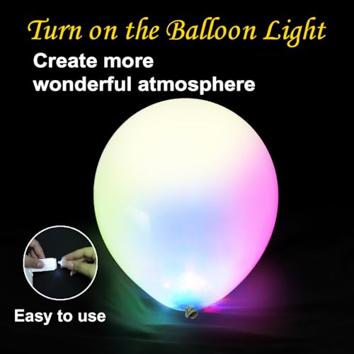 Image of 100 PCS Mutilcolor Mini Balloon Lights, Long Standby Time Mini Ball Lights, Round LED Lamp for Paper Lantern Balloon Party Wedding Birthday Festival Halloween Easter Eggs Christmas Decoration