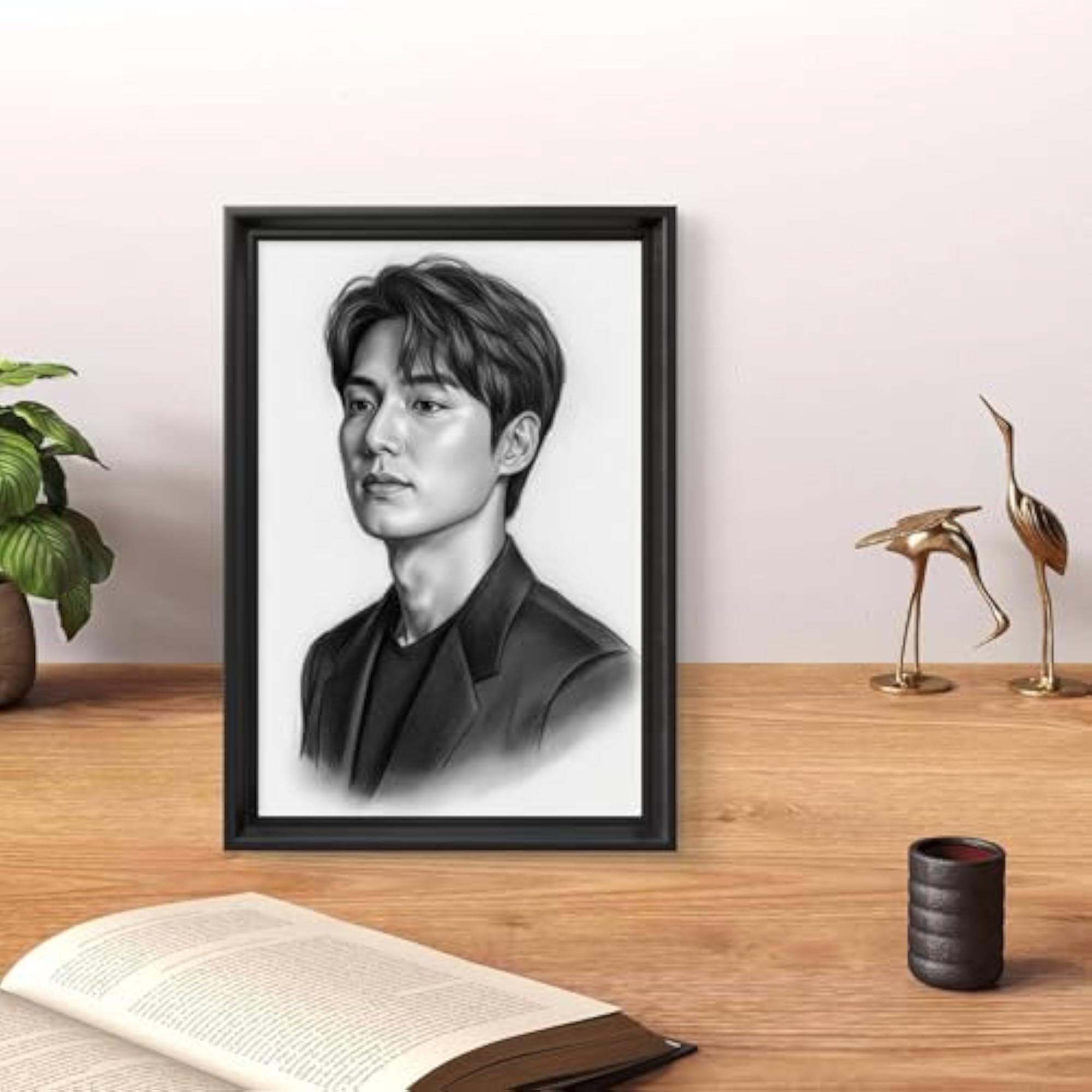 Personalized Digital Handmade Drawing, Framed Wall Art