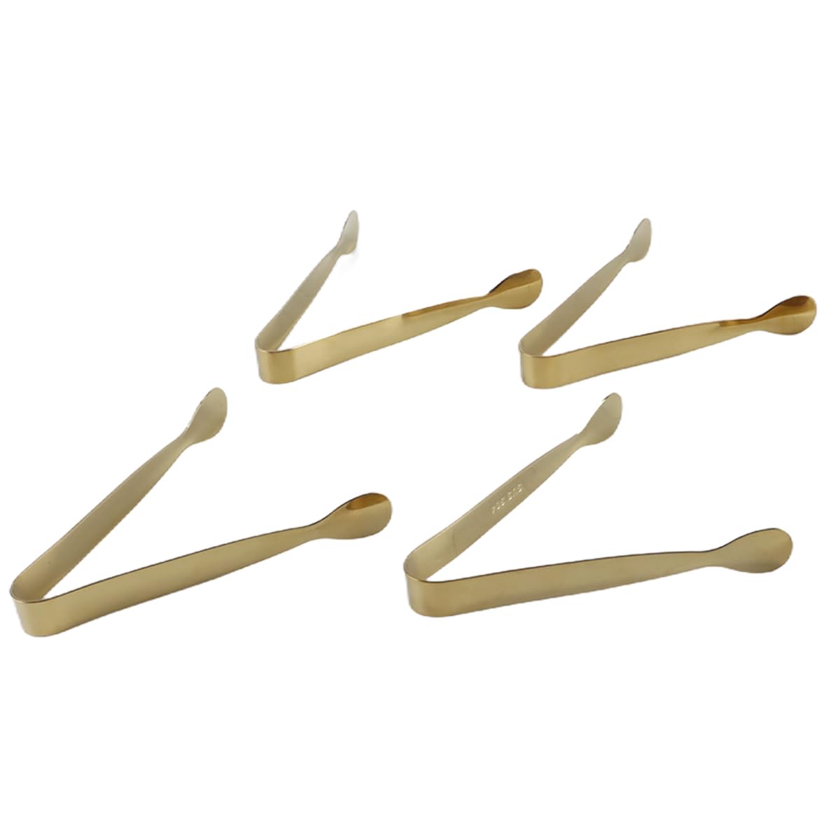 Juego de 6 pinzas para servir de acero inoxidable dorado