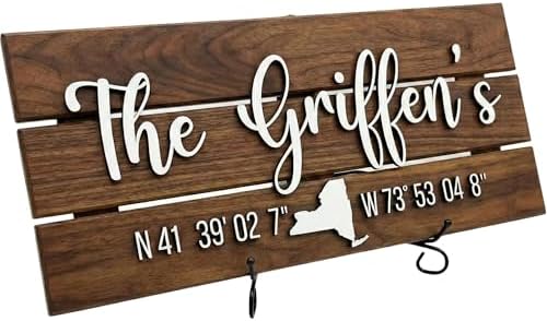 Custom Coordinates Sign with Family Name, Parents or Grandparents...