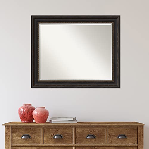 Image of Framed Vanity Mirror | Bathroom Mirrors for Wall | Accent Bronze Mirror | Wall Mounted Mirror | Medium Mirror | 27.00 x 33.00