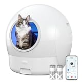 ELS PET S2 Automatic Cat Litter Box Self Cleaning for Multi Cats, APP Control Smart Litter, Pearl White