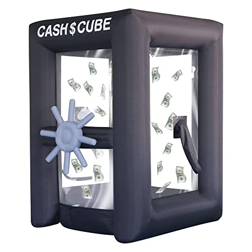 SAYOK Inflatable Cash Cube Stand Inflatable Money Gripper for Commercial Advertising Events Promotion (Without Blower Included) (Black 5.9ft x 5.9ft x 8.2ft)