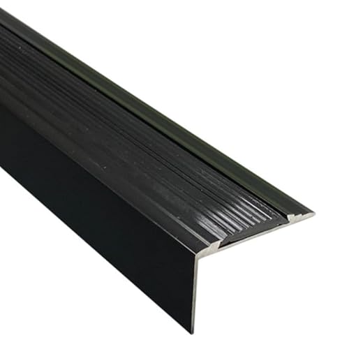 Stair Edge Nosing Trim - 900mm x 46mm x 30mm - Anti Slip Tread - Nose Edging - Screw Down by FloorPro® (Black)