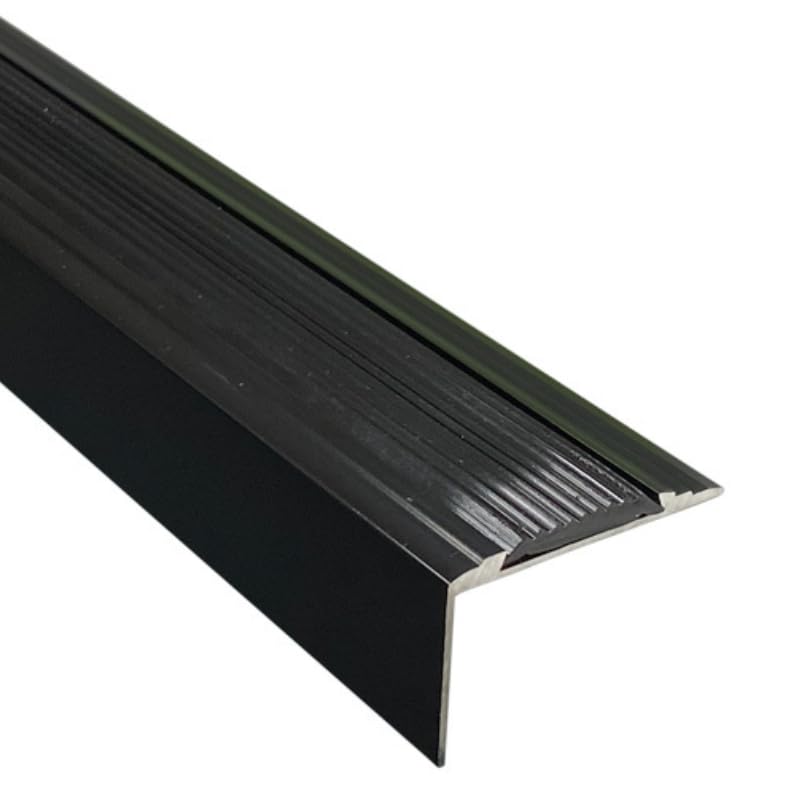 FloorPro Stair Edge Nosing Trim - 900mm x 46mm x 30mm - Anti Slip Tread - Nose Edging - Screw Down ® (Black)