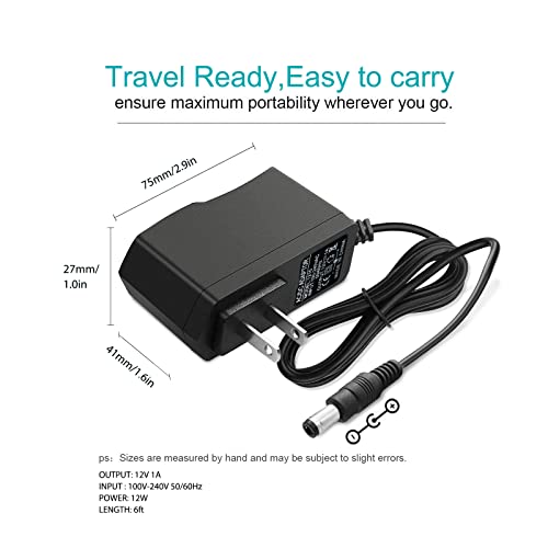 12V 1A AC DC Power Supply Adapter Cable Fit for CCTV Camera, Bluetooth Speaker, LED Strip Light, Webcam, Router and More 12 Volt Devices Universal Charger Cord Repalcemnet by CYJJZQ - Image 5