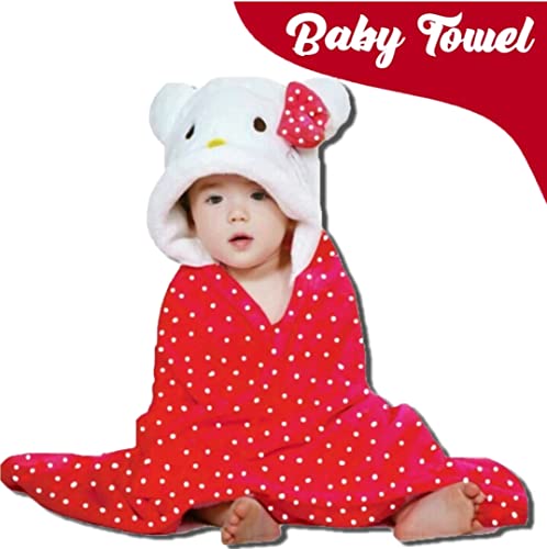 Image of Swissberry Baby Bedding Sets, Blankets Newborn Pack of Hooded Wrapper, Swaddler for Baby Boys and Girls, 0-6 Months, L 80 cm x B 80 cm, Pack of 2 pcs (Red Polka & Pink Dad)