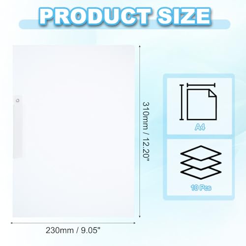 PATIKIL Capas de relatório, 10 peças, capa de plástico transparente para pasta com clipe giratório,