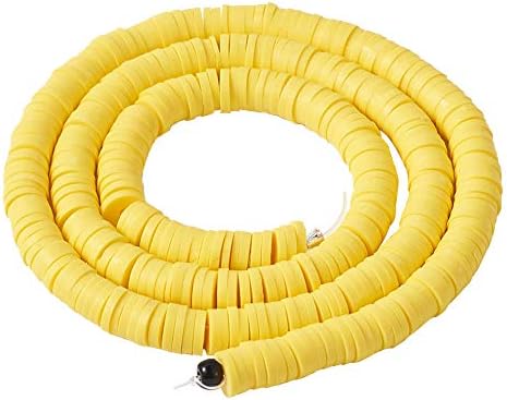 1 Strand Flat Round Polymer Clay Beads 6mm Heishi Spacer Loose Beads 380~400pcs/strand for Necklaces Bracelets Earrings Jewellery Making, Black