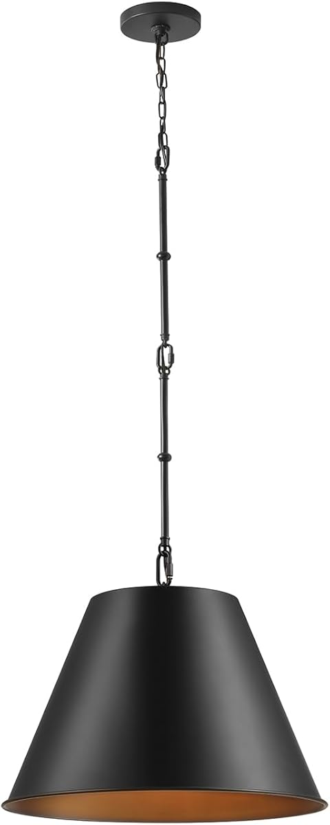 Globe Electric 67000198 1-Light Pendant Lighting, Matte Black, Adjustable Hanging Height Rods, Home Improvement, Kitchen, Dimmable
