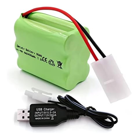 Gecoty® Rechargeable 7.2 V 2400 mAh Ni-MH AA battery pack with Tamiya plug and charging cable Cover