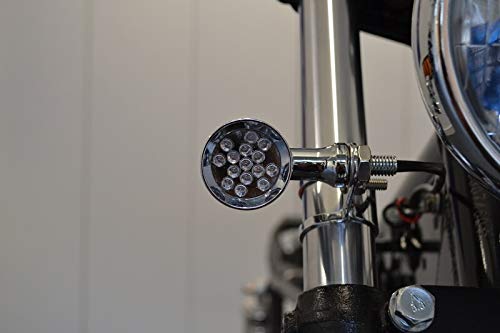 Alchemy Parts Moto Clignotant LED Chrome Acier pour Vintage Rétro Vélo Personnalisé Projet