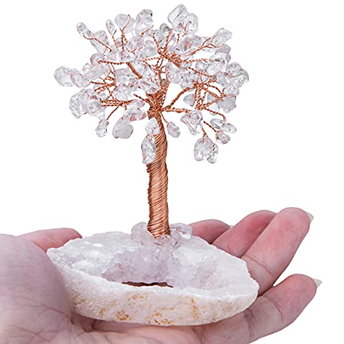 Nupuyai Natural Healing Rock Crystals Tree of Life with Geode Cluster Base - Image 2