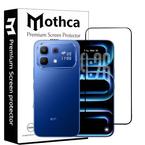 Image of Mothca Military-Grade Gorilla Tempered Glass Compatible with Infinix Note 60 Pro 5g | Black | Full Screen Protection | Scratch Resistant | Easy Installation Kit (Pack of 1)