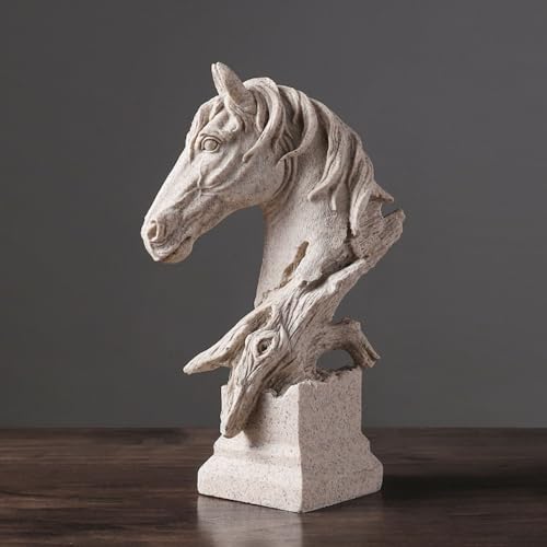 Estatua decorativa caballo cabeza de resina 11.8 in
