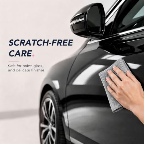 Image of UNIMADE Microfiber Cleaning Cloth, 150 Pack Microfiber Towels for Cars | Reusable Paper Towels Lint Free Shop Rags with Box for Home Kitchen Automotive, 11 inchx 9 inch, White & Grey & Pink