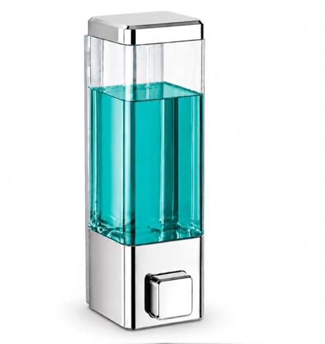 Wall Mounted Liquid Soap Dispenser (350 ml) | Leak-Proof Manual Pump | for Bathroom Wash Basin, Kitchen Sink, Handwash/Dishwash | Easy Refill | Transp