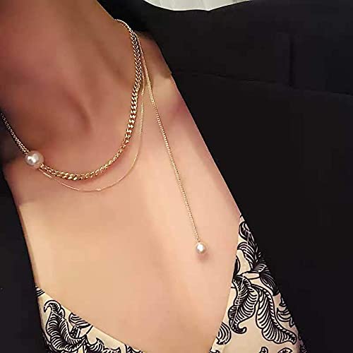 Pearl Plated Multilayered Choker Necklace for Women