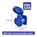PSYWMYLMU 1pcs Waterproof Industrial Plug3/4/5 Pin dustproof Socket IP67 Male and Female 125A Mounted 380V 415V(3P125A Panel Mounted)