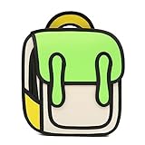 YDTRM 3D Jump Style 2D Drawing From Cartoon Paper Backpack Shoulder Bag Comic Bookbag (green)