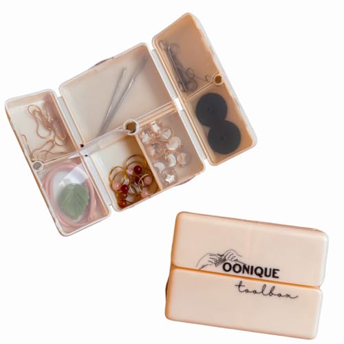 OONIQUE Toolbox für Strickzubehör kompakte Zubehörbox mit Magnetverschluss für Maschenmarkierer Nadeln & Strickutensilien unterwegs Strick Aufbewahrung & Geschenk für Strickfans