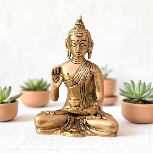 Estatua de Buda de Latón 4 Pulgadas miniatura 3