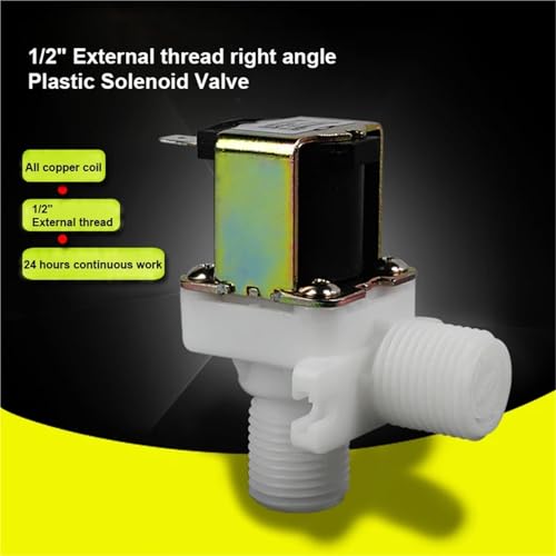 Électrovanne plastique 1/2 pouce DN15 angle droit 24V Normalement Fermé 100 ℃ - 3