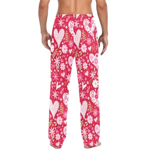 Christmas Blue Gingerbread Snowflakes Men Cotton Flannel Pajama Pants Mens Lounge Sleep PJ Bottoms S4