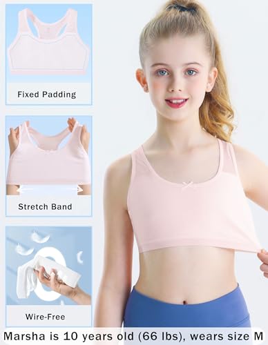 Training Bras for Girls 8-10 Seamless First Girls Bras 10-12 Years Old Racerback Sports Bras Ultra Breathable Comfort2