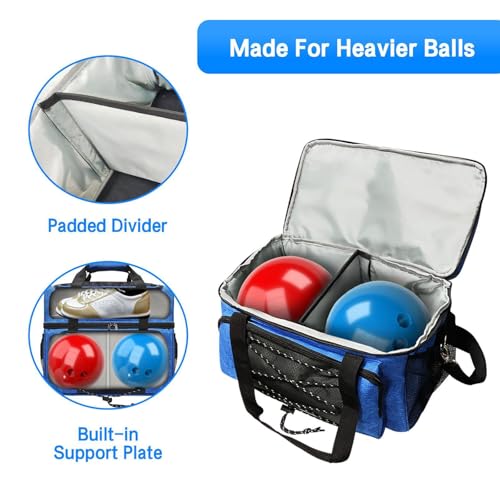 Bolsa de viaje para 2 bolas de bolos, maleta ligera y fiable de transporte 7