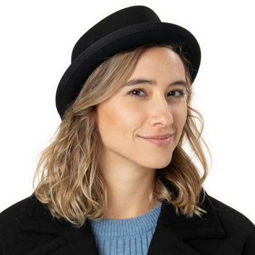 Filzhut Damen Lipodo Gratus Pork Pie Wollhut Fedora für Herbst und Winter