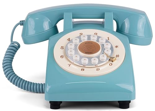 Image of RetroVox Audio Guest Book Wedding Phone Guestbook Guest Audio Message Book, Vintage Style for Wedding Reception, Bridal Shower, Baby Shower（B Deep Blue）