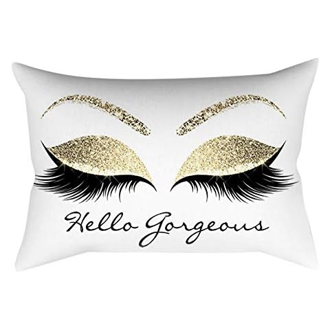 HUHU833 30x50cm Cushion Cover Eyelash Out Soft Velvet Marble Pillow Cases (P) Cover