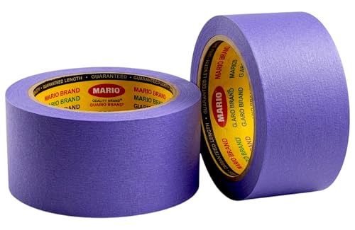 Image of Mario Purple Masking Tape - 20 Meter Length, 48mm Width - Heavy Duty Masking Tape for Industrial Painting & Protection - Pack of 2 Rolls
