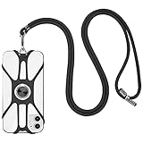 takyu Handykette Universal, Schlüsselband Halsband Verstellbar + Finger Halter zum Umhängen( Elegant Schwarz)